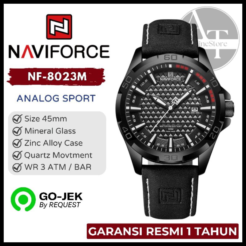 Jam Tangan Pria Naviforce 8023 NF-8023M Black ORIGINAL Resmi