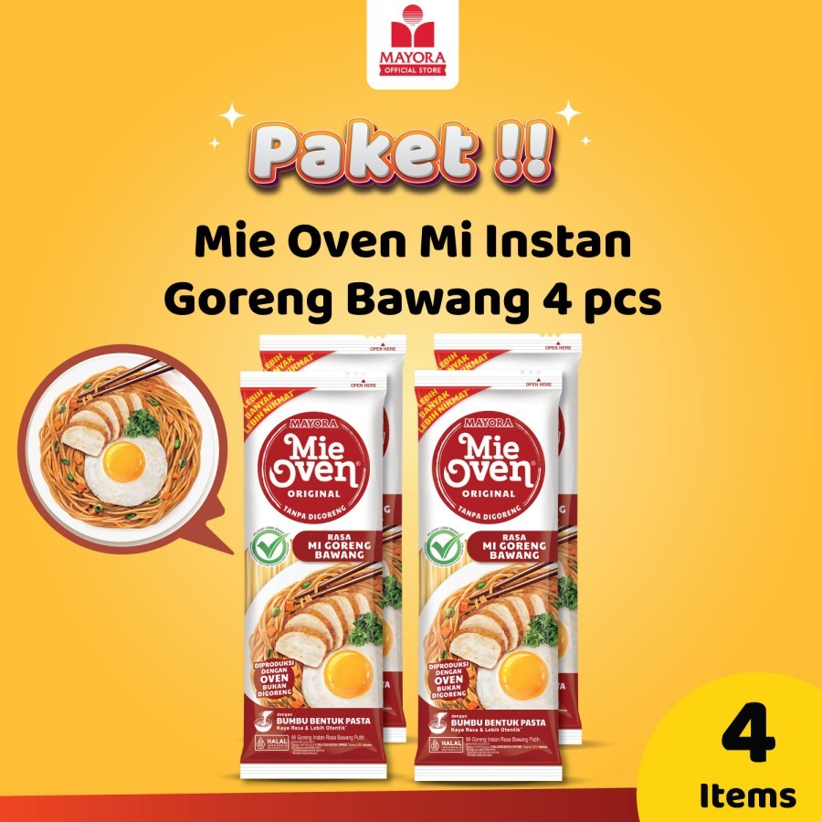 

Mie Oven Mi Instan Goreng Bawang 4 pcs
