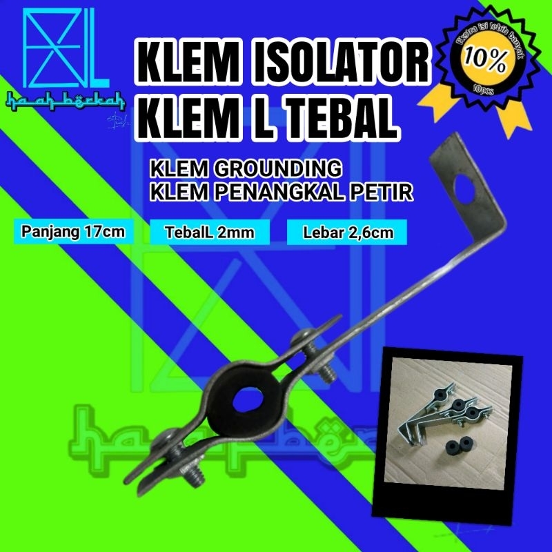 Klem L BC Isolator Isi 10pcs Klem Kabel Penangkal Anti Petir Grounding Rod Clamp Rod Grounding Clam 