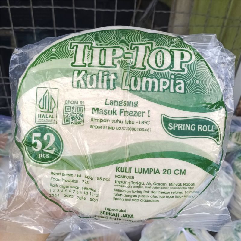 

Kulit Lumpia Tip Top/Kulit Lumpia Mekar Jaya 18 cm/Tip Top Kulit Lumpia/Kulit Lumpia Mekar Jaya 50 Lembar/Kulit Lumpia Bulat Mekar Jaya/Mekar Jaya Kulit Lumpia/Kulit Lumpia Mekar Jaya Bulat