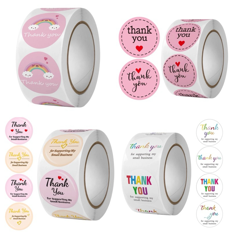 

(500 Pcs) STICKER ROLL THANK YOU