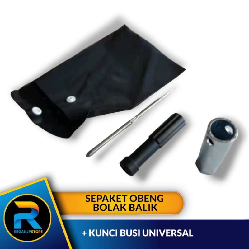 ORIGINAL HONDA Satu Paket Obeng Bolak Balik dan Kunci Busi Universal Semua Motor