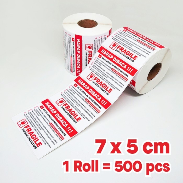 

[LABEL STICKER FRAGILE] Stiker Unboxing Fragile Jangan Dibanting Stiker Online Shop Isi 500 lembar