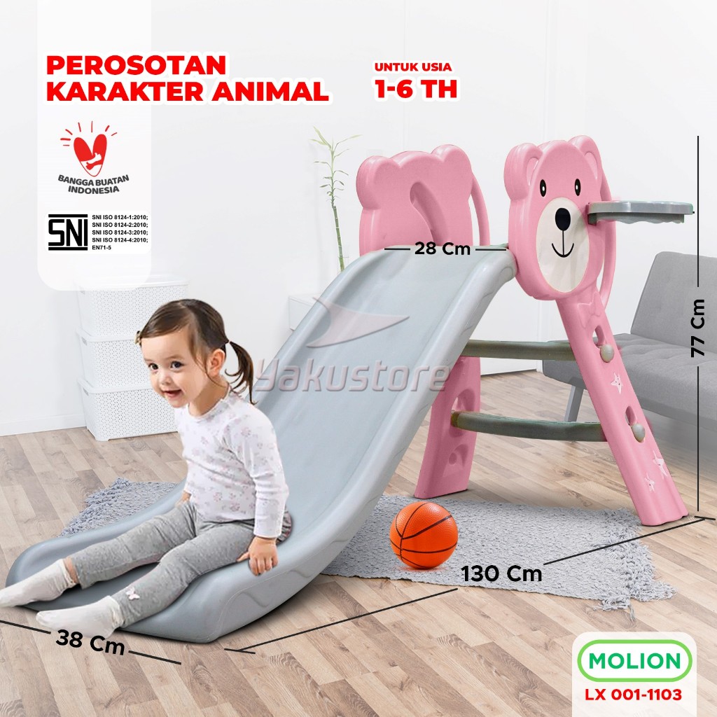 MOLION SNI Mainan Perosotan Anak Playground Prosotan Papan Seluncur Anak HDPE Berstandar 001-M1103