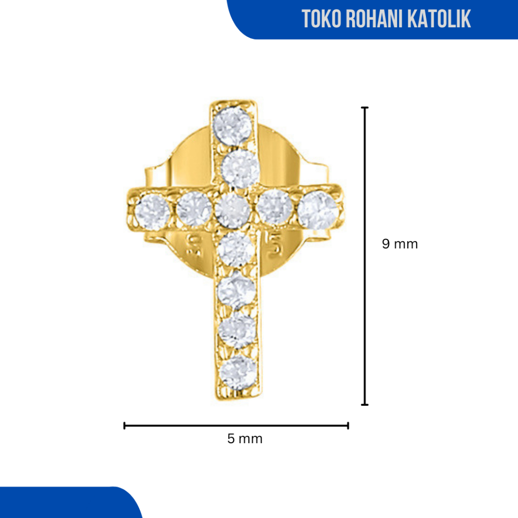 ANTING SALIB TITANIUM BERLIAN CLASIC / ANTING TITANIUM ANTI KARAT ANTI LUNTUR / ANTING SALIB WANITA 