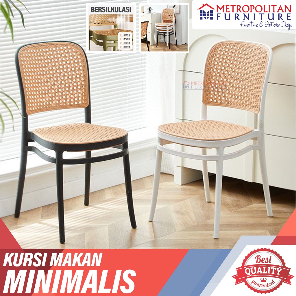 Kursi Makan cafe rotan sintetis kursi teras plastik anyaman