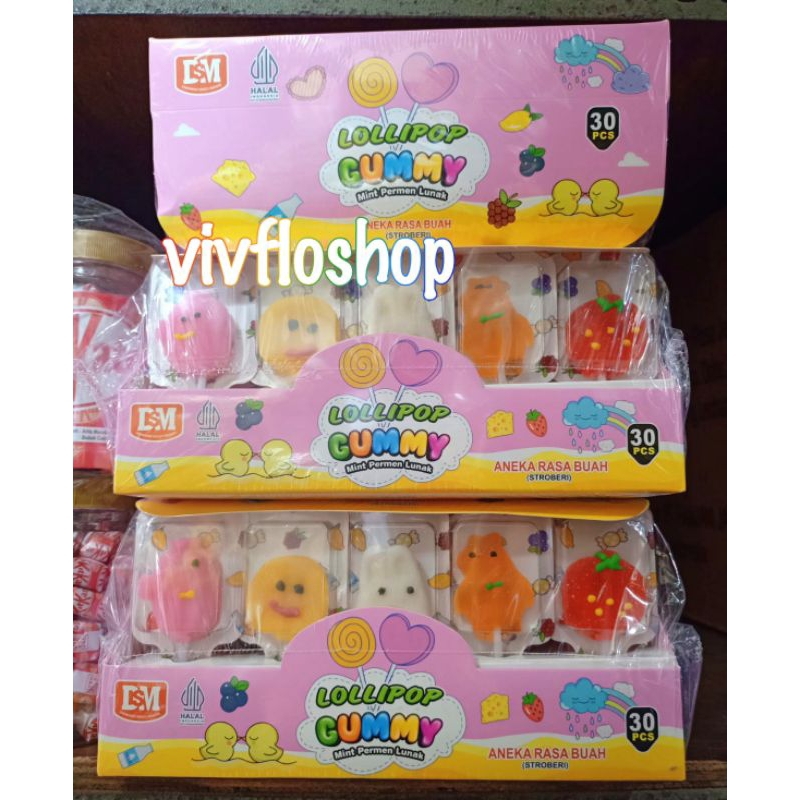 

Permen Lollipop Gummy (isi 30)