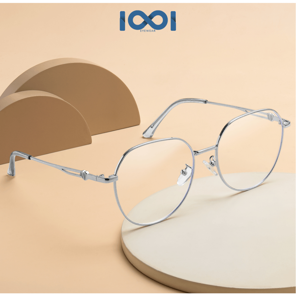 IOOI Eyewear - Frame Kacamata Bulat Metal TR 90 Lentur Bisa Custom Lensa Minus Anti Radiasi Blueray 