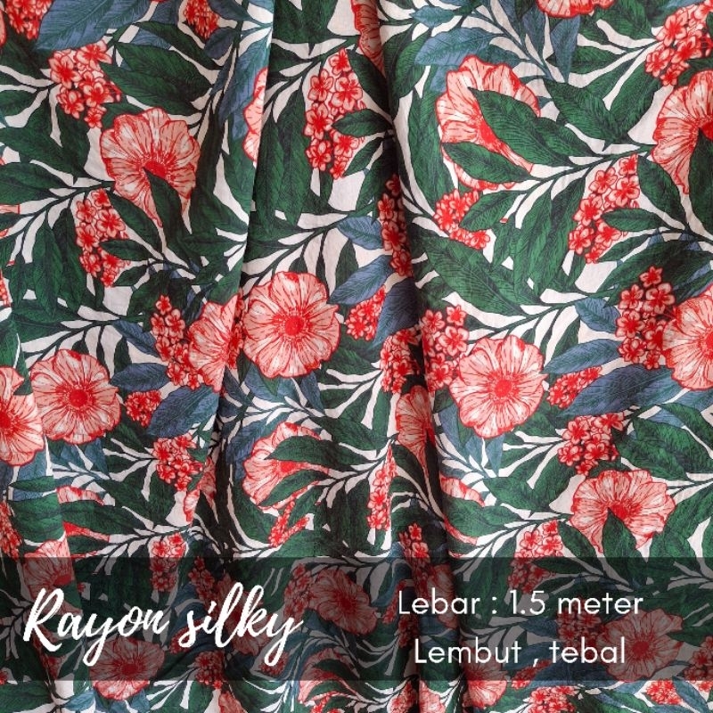 kain katun rayon silk motif.bahan katun silk premium