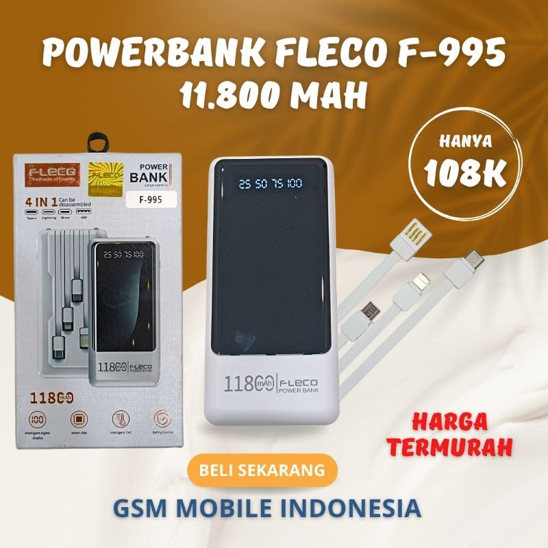 Promo Cuci Gudang Powerbank FLECO 6.600 mah termurah viral Powerbank 8.800 mah dan 11.800 Mah Power 