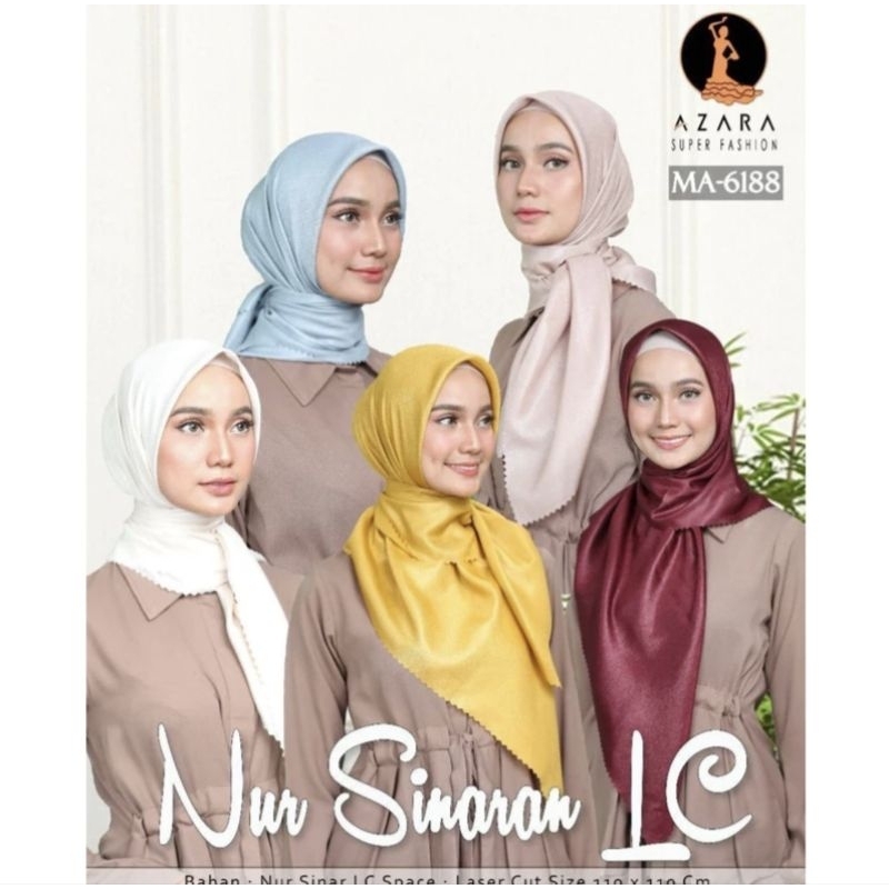 HIJAB SEGI EMPAT SINAR GLAMOR nur sinar  gliter //kerudung sinar gliter polos azara segi empat glite