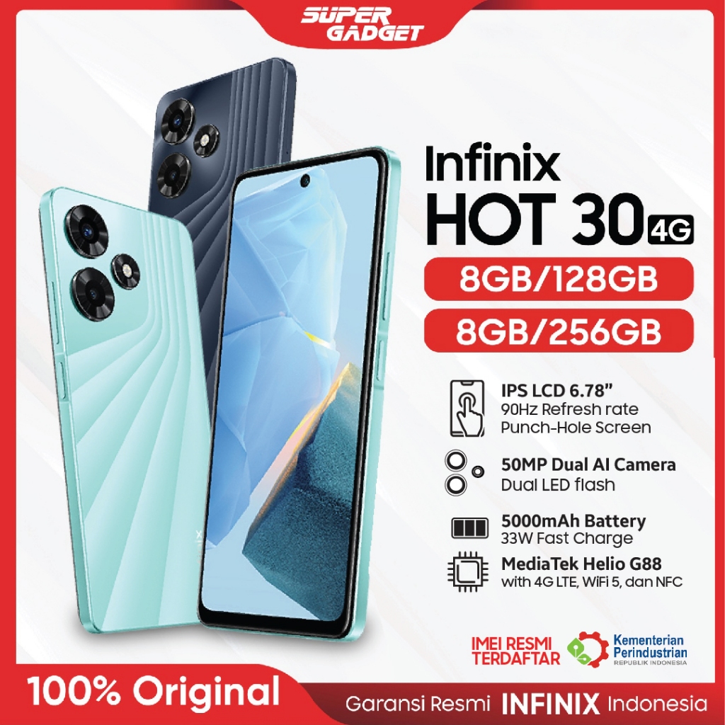 Infinix Hot 30 8/128 8/256 GB RAM 8 ROM 128 256 8GB 128GB 256GB HP Smartphone Android