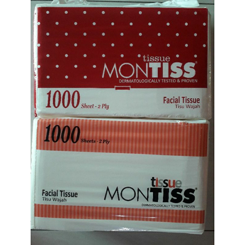 Tisu montiss 1000sheets / Tisu wajah / Tisu Halus / Tisu Lembut