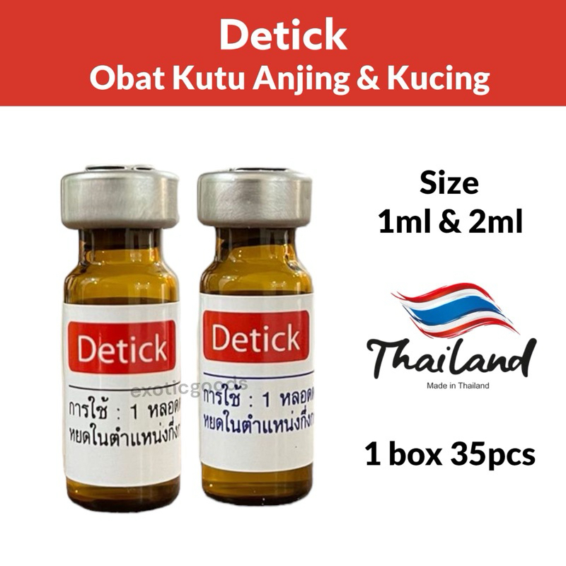 DETICK OBAT KUTU ANJING OBAT KUTU KUCING DETICK 1ml OBAT KUTU HEWAN