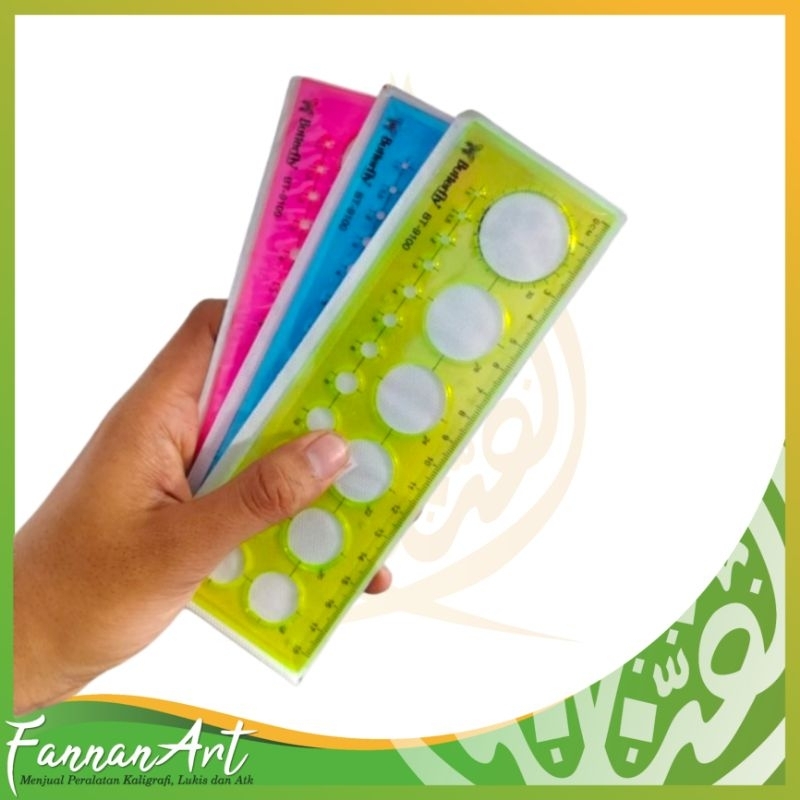 

Penggaris Cetakan Lingkaran Butterfly BT9100 Mal Bulat untuk kaligrafi mushaf naskah dll.