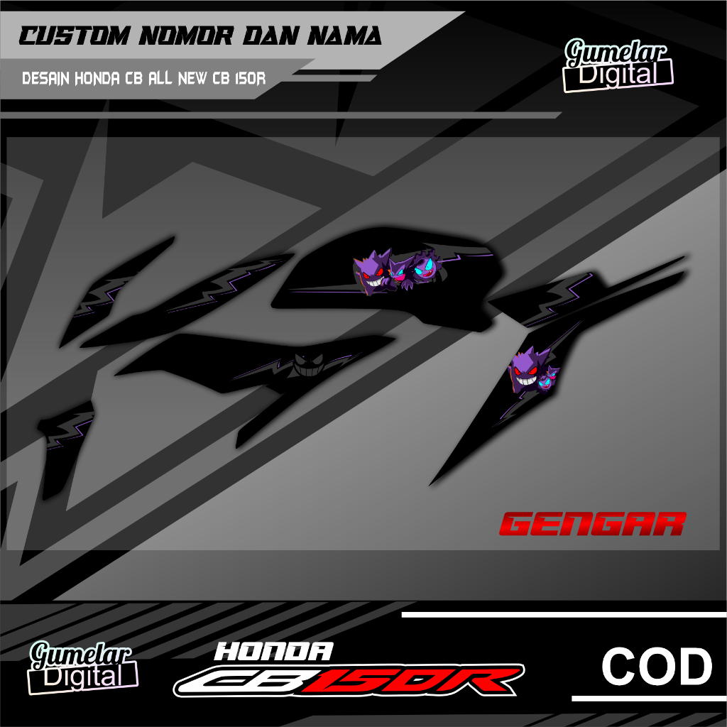 STRIPPING SIMPEL HONDA CB 150R NEW GENGAR POKEMON SUDAH DI CUTTING TINGGAL TEMPEL