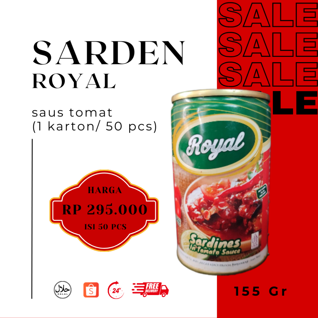 

ROYAL SARDEN KALENG SAUS TOMAT MURAH HEMAT BERKUALITAS 1 KARTON (50PCS)