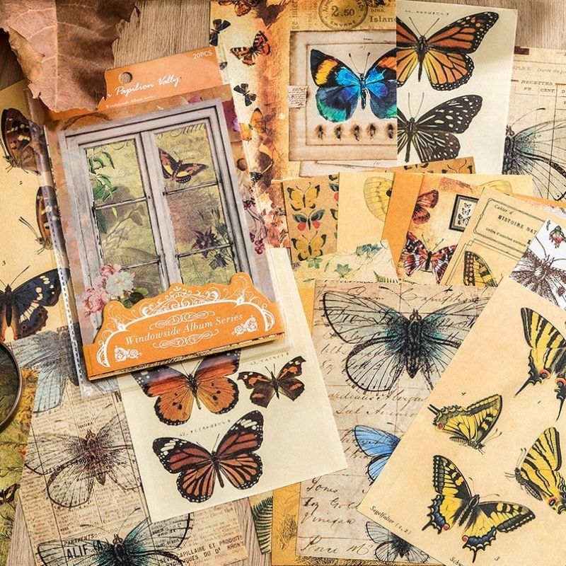 

GAEKOPEDIA || [SHARE] RANDOM 1 Pcs Junk Journal Paper, Butterflies, Flowers, Vintage Pages, Kit, Scrapbook Paper, Journal Ephemera / Grass Fragrant Paper Art A6 Note Post Card Elf’s Afternoon Garden Series Retro Perlengkapan Jurnal Scrapbooking