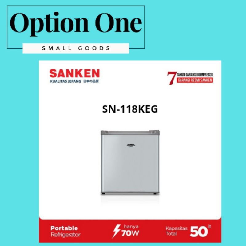 Sanken SN-118 Kulkas Mini 1 Pintu Silver