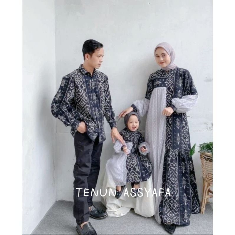 BAJU COUPLE TENUN RANIA, GAMIS BROKAT TENUN, GAMIS KONDANGAN, KEMEJA DEWASA, DRESS ANAK, KEMEJA ANAK