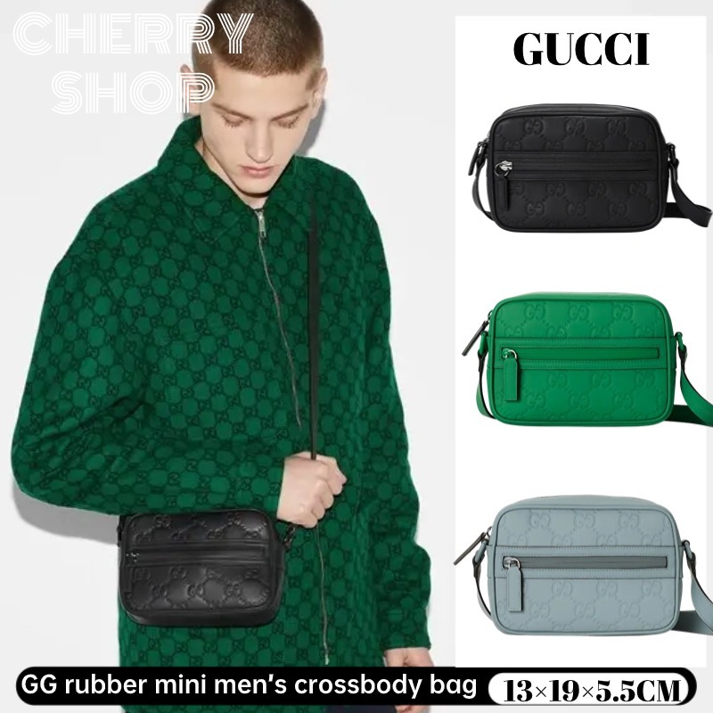 Gucci ✨Tas bahu pria mini karet Gucci GG ✨24 gaya baru # tas selempang