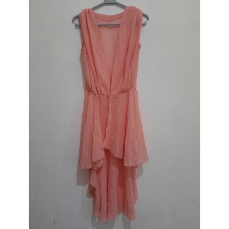 Outer Pink Salem Luaran Gamis Dress
