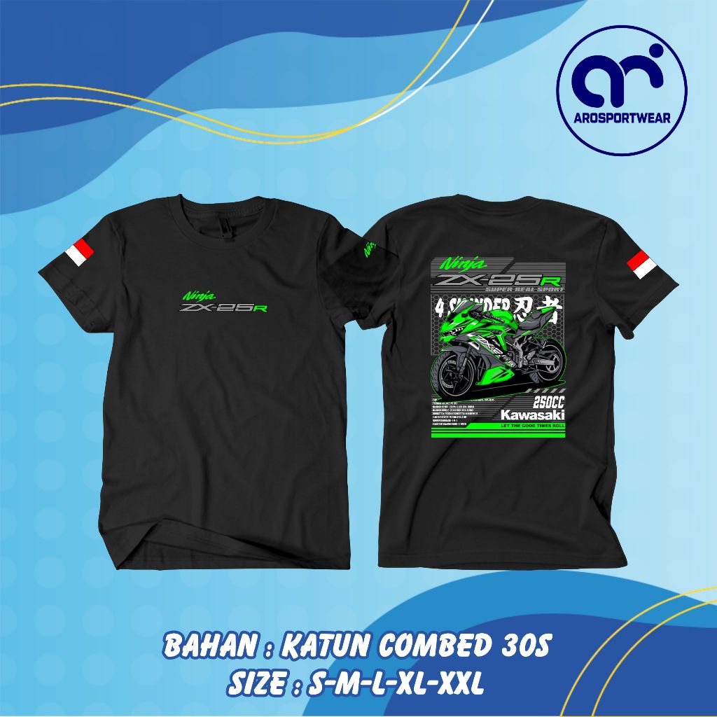 Kaos Baju Motor NINJA ZX-25R T shirt Otomotif Terbaru