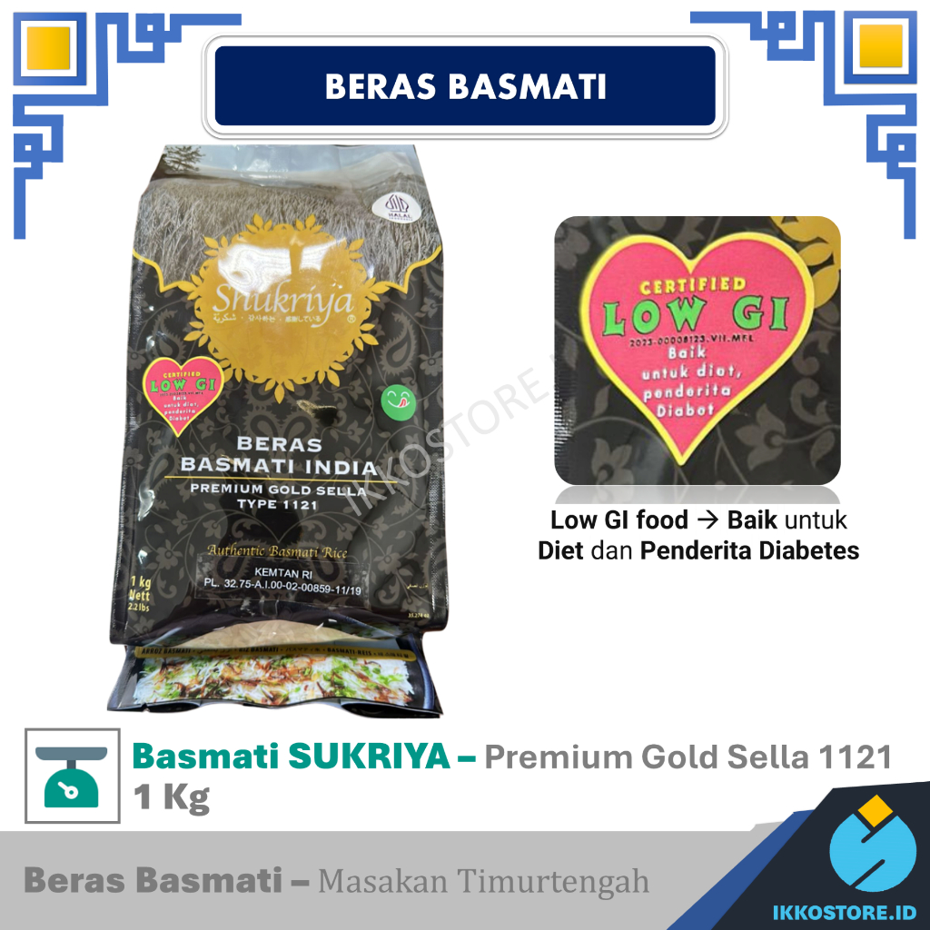 

Shukriya Basmati Rice 1kg Pemium Beras untuk Diet Beras untuk Diabetes