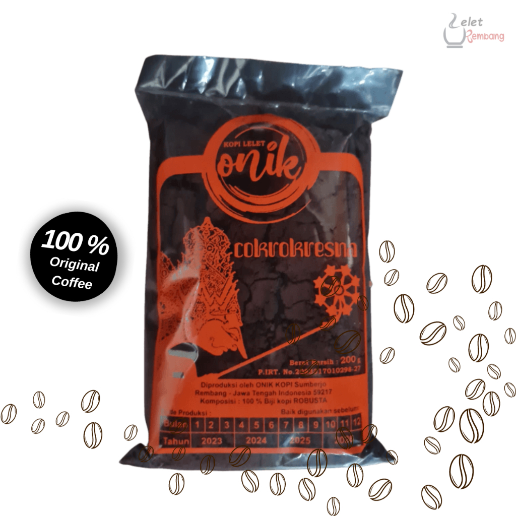 

KOPI LELET COKROKRESNO MERAH 200 gr / Kopi lelet Lasem Rembang Robusta Coffee Onik Kopi cokrokresna