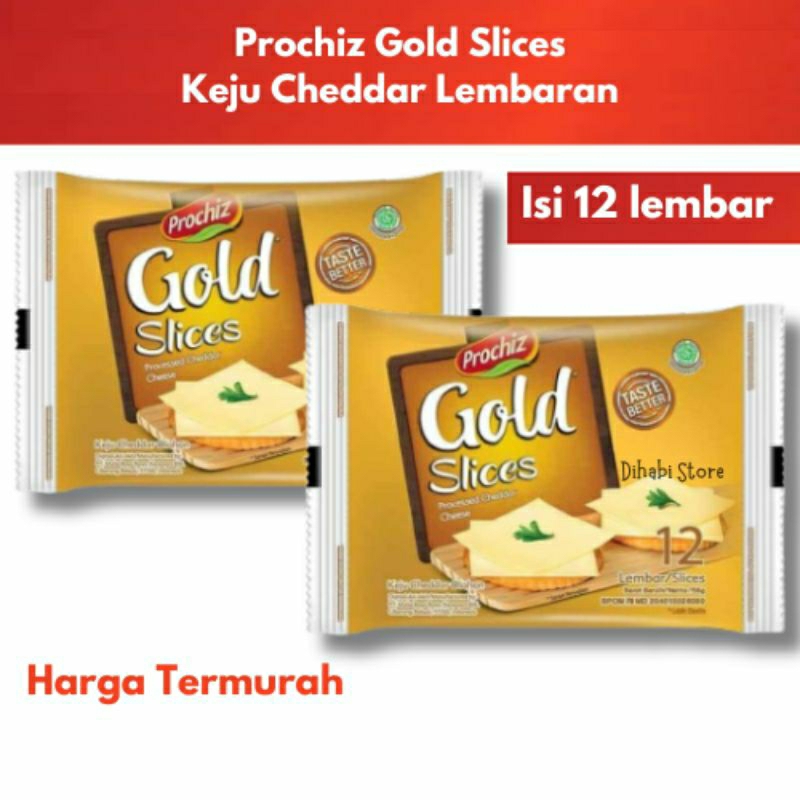 

Prochiz Gold Slice Keju Cheddar Lembaran Isi 12 Slice Lembar