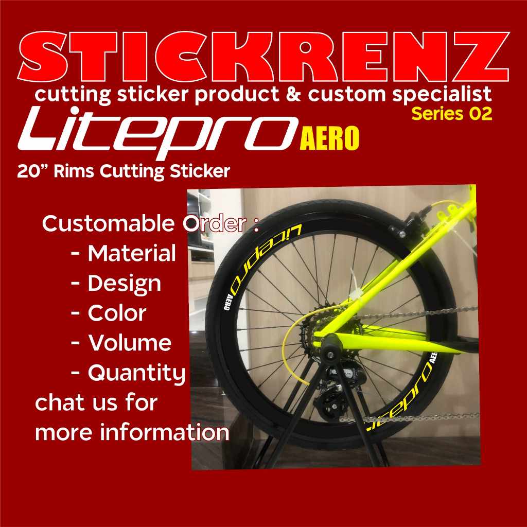 Cutting Sticker Stiker Rims Velg Sepeda Lipat 20" Litepro Aero 01