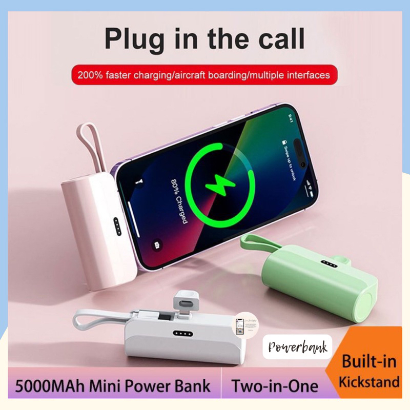 POWER BANK CAPSULE 5000MAh Mini Powerbank travel Power Bank Mini Portabel Kapasitas Power Bank 5000m