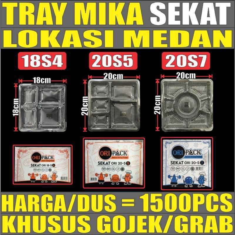 Mika Tray 18S4 Sekat 4 n 20S5 Sekat 5 n 20S7 Sekat 7 Utk Kotak Nasi Dus Gjk Medan