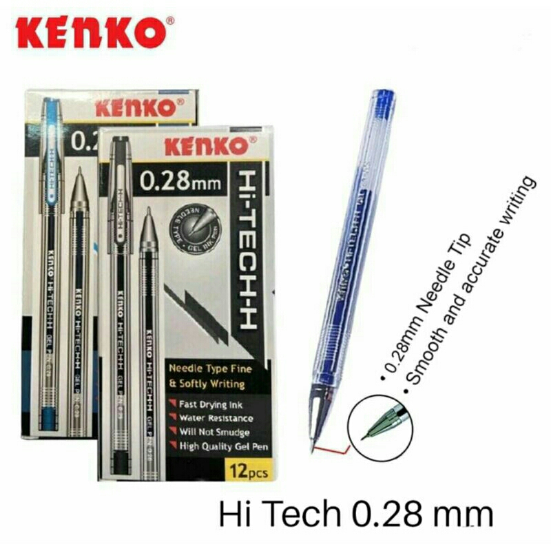 

3 PCS Pulpen Kenko Hi-Tech Gel / Pen Hi-Tech Kenko 0.28mm