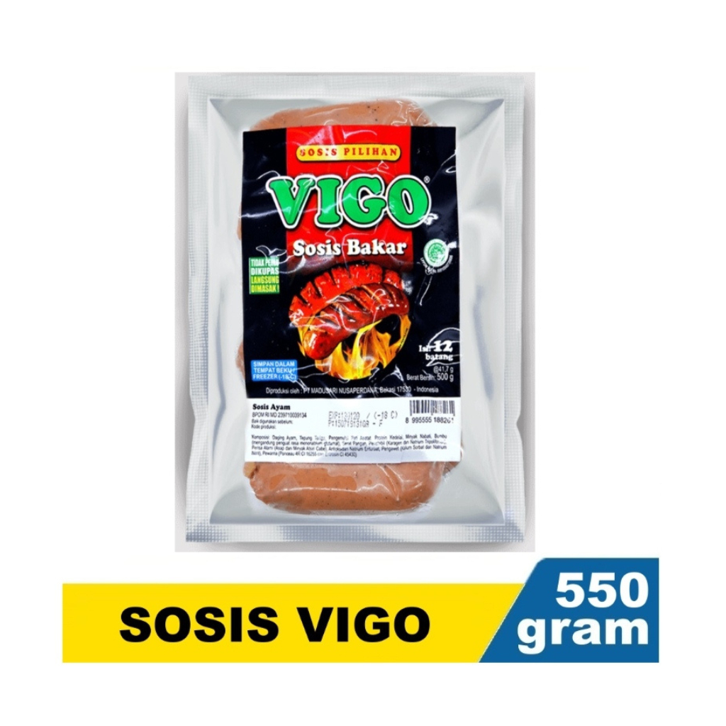 

Vigo Sosis Bakar isi 12 Pcs 500 Gram