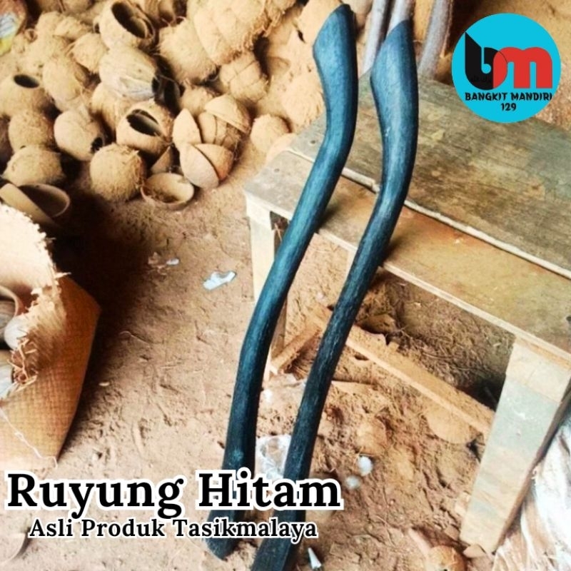 Doran / Gagang Pacul Kayu Ruyung Hitam Asli Pengrajin Tasikmalaya