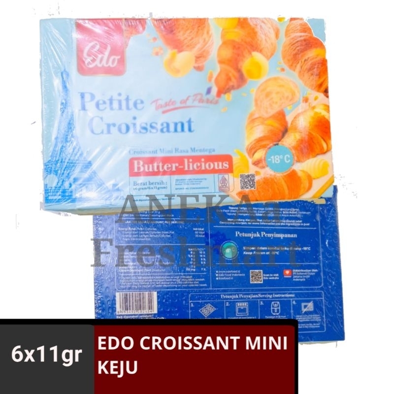 

EDO CROISSANT MINI RASA KEJU/BUTTER ISI 6PCS/66GR CROISANT FROZEN