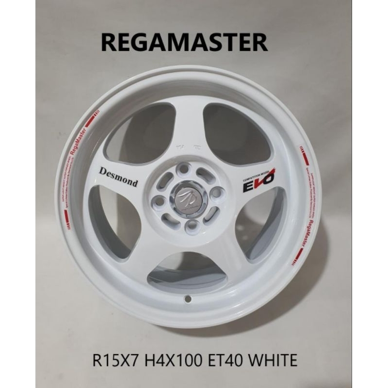 velg regamaster ring 15 lebar 7 et 40 pcd 4x100 white
