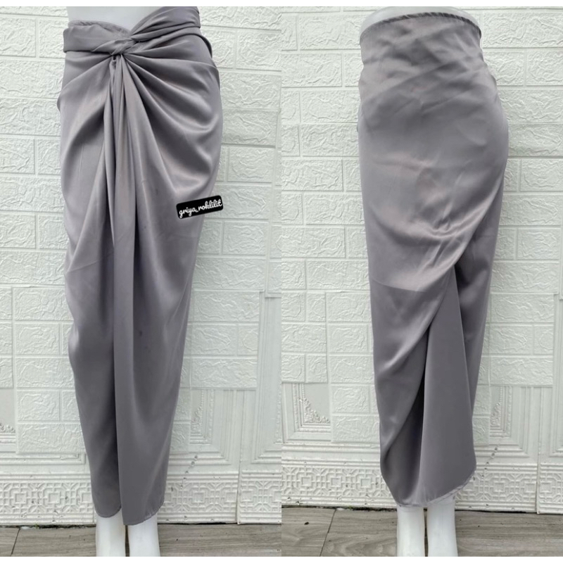 Rok Lilit Instan / rok lilit polos instan / rok lilit satin silk / wrap skirt instan