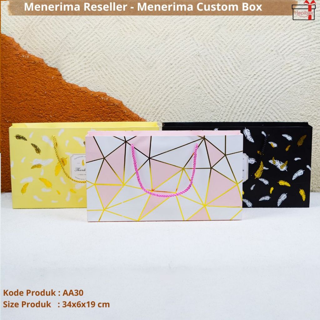 

Set Paper Bag Motif Tebal (Bundling) / Box Souvenir Tas kue / Souvenir Tas Kue Hampers Gift / Packaging Kemasan | AA30 - BC17