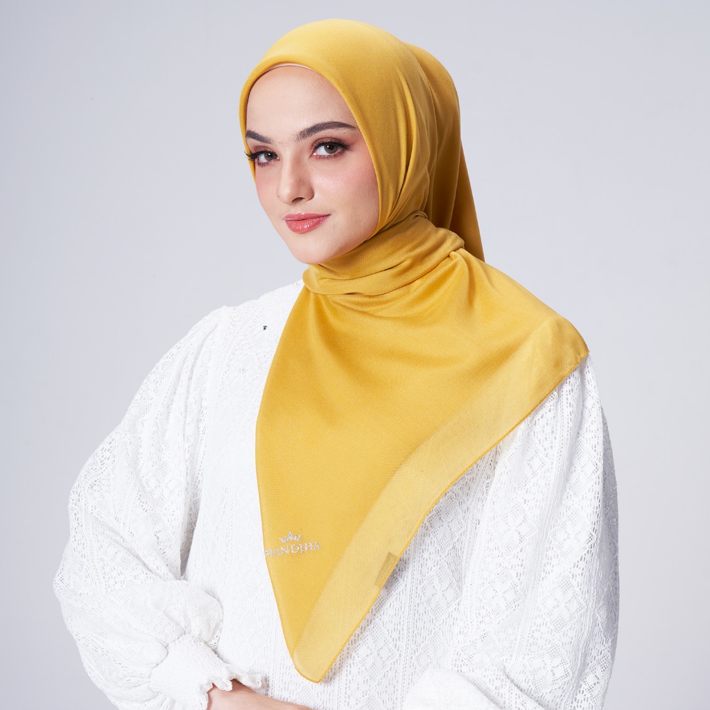 MANDJHA Essential Mustard 108 Scarf By IVAN GUNAWAN - Jilbab Hijab Segi Empat Polos ORIGINAL MANDJHA