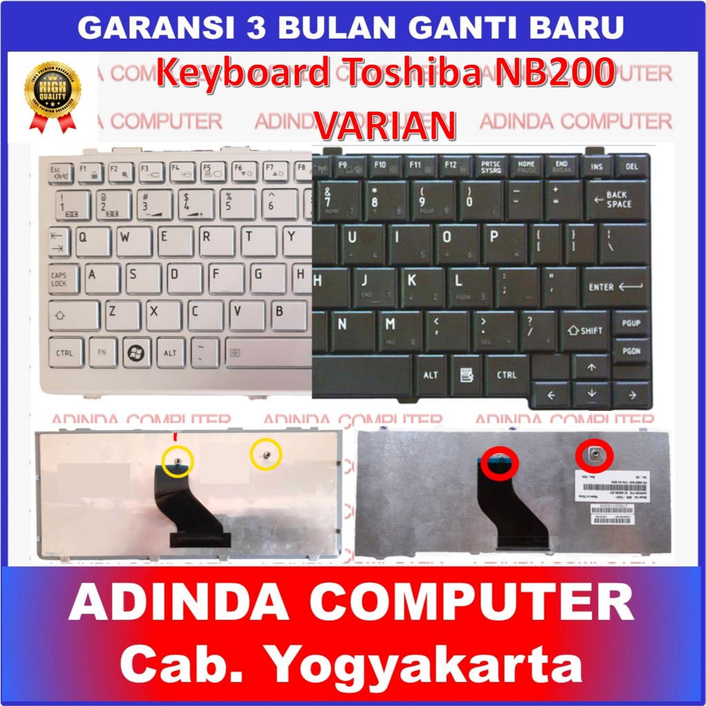 Keyboard Laptop Toshiba MiniNB520 NB500 NB510 NB200 NB201 NB205 NB250 / Portege T110, T115 Series / 