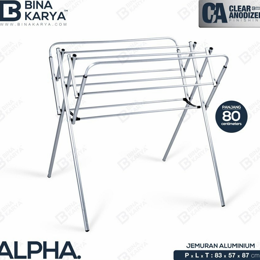 Jemuran Handuk Alumunium Alpha / Jemuran Baju Kecil Mini Bina Karya / Rak handuk