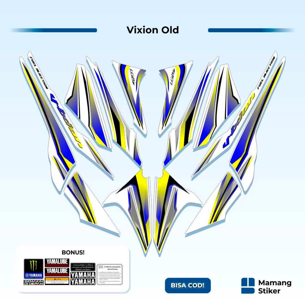 Striping Vixion Old Variasi (4) Original Exciter Redbull Road Race Thailand 150 150fz Api Simple SS 