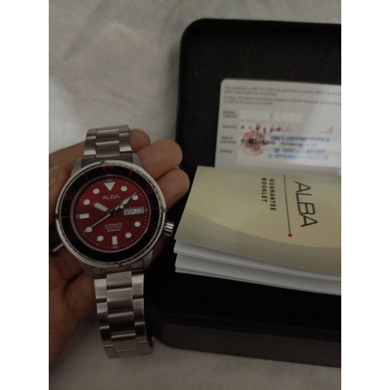 Alba AL4265X1 Automatic Red Dial Stainless Steel Second Original