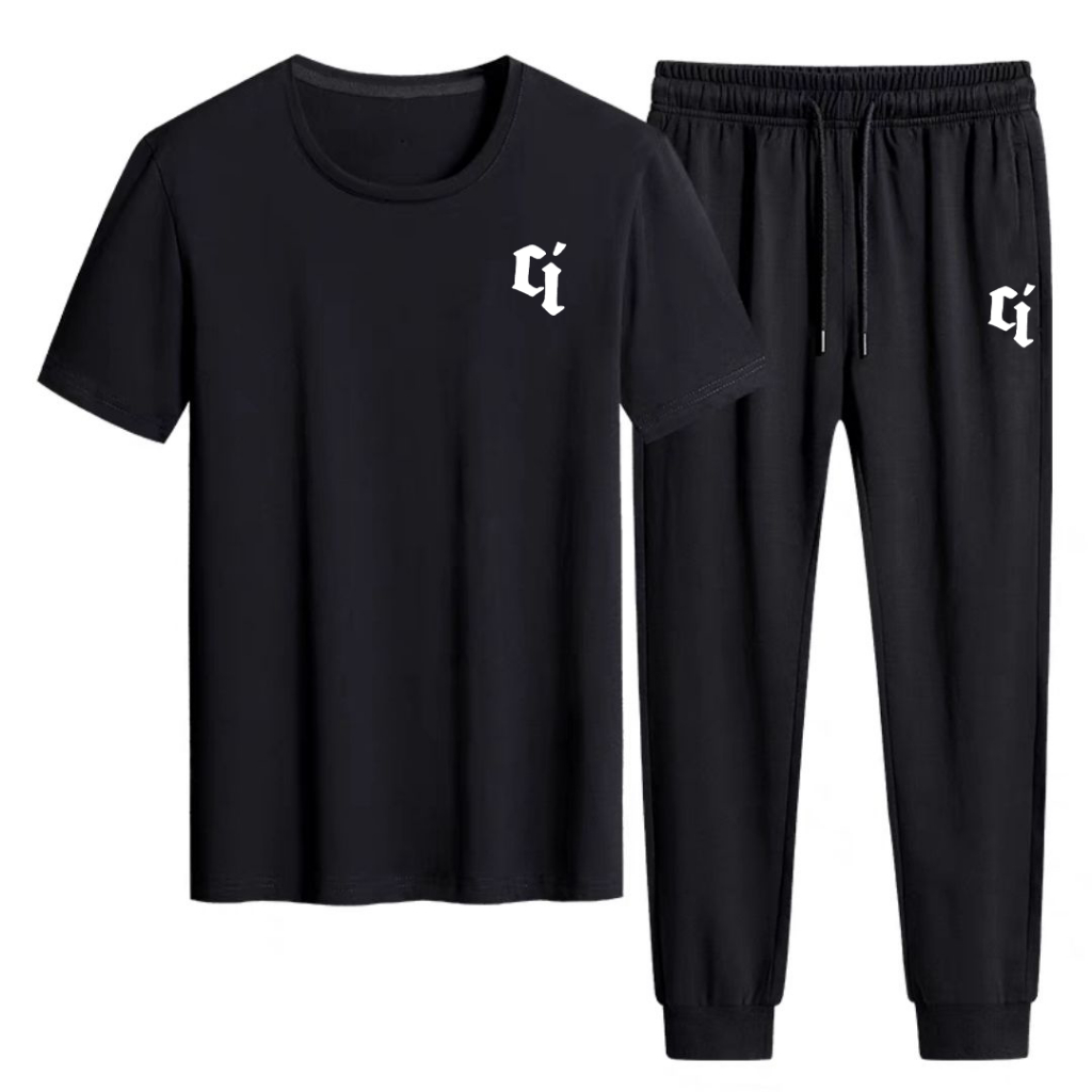 TERBARU Set [Celana Panjang Pria + baju pria + Celana Pendek = 3Pcs] / Kaos Distro / kaos pria /