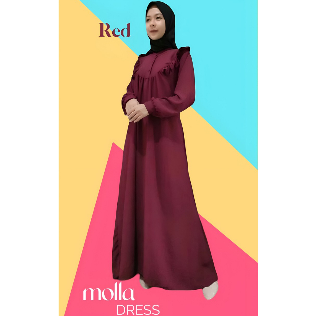 Gamis Madina Mola Dress  Jumbo / Katun Madina / Gamis Saudah Katun