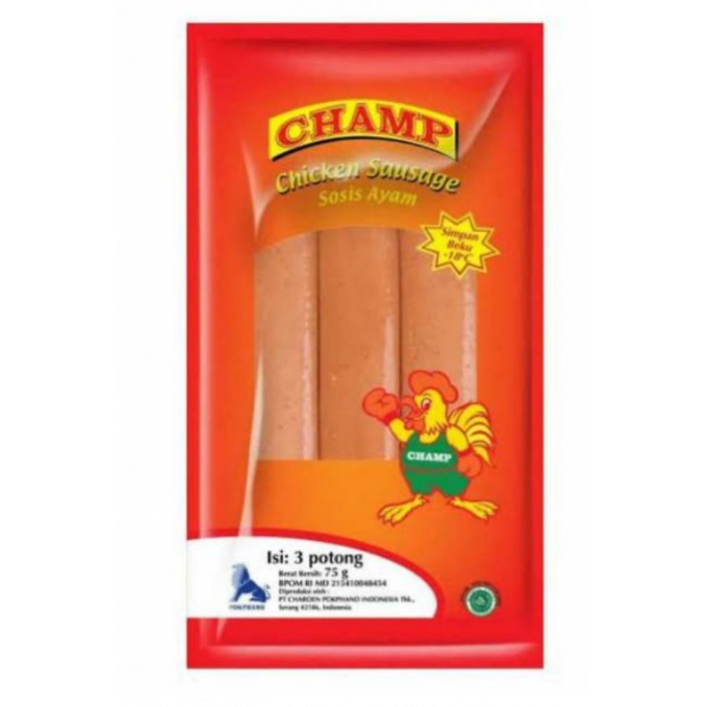 

CHAMP CHICKEN SAUSAGE isi 3 pcs • SOSIS AYAM