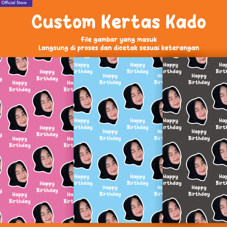 

[ SOLD OUT ] Kertas Kado Custom Wajah Ayang