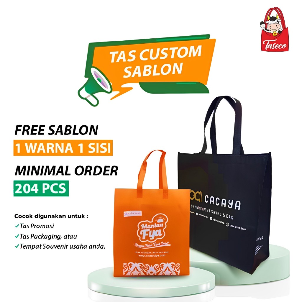 

TASECO Custom Goodie Bag | Tas Spunbond Custom | Goodie Bag Sablon | Custom Sablon Tas Spunbond